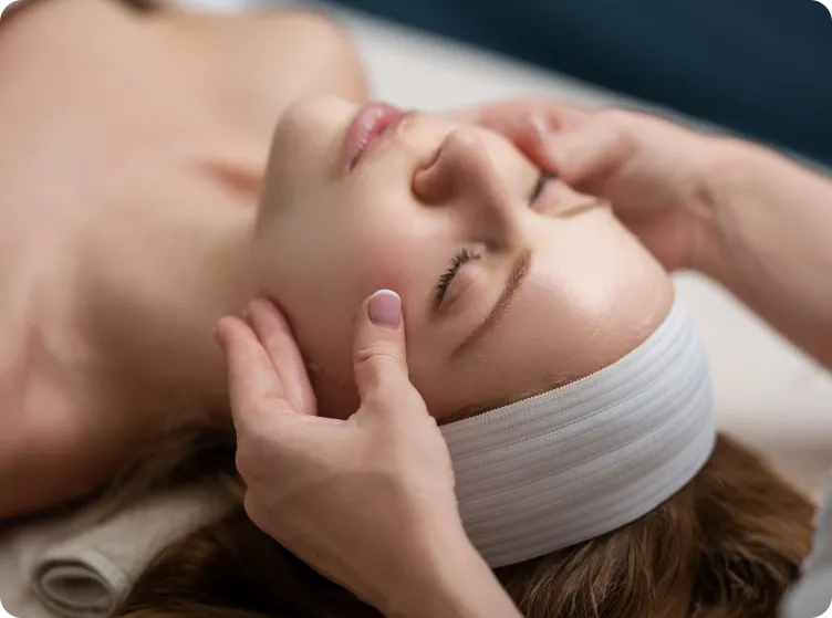 Person getting a facial massage